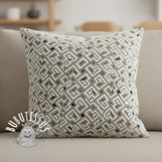 Tissu déco jacquard Pagne allover jaune