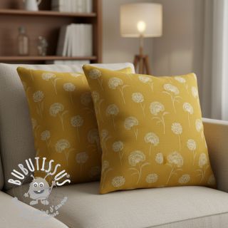Tissu déco Linenlook Elegant dandelion golden yellow