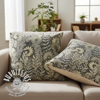 Tissu déco jacquard Boho leaves