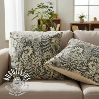 Tissu déco jacquard Boho leaves