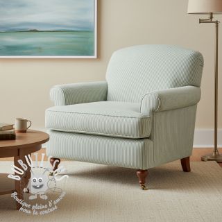 Tissu déco DOBBY Colored stripe soft green