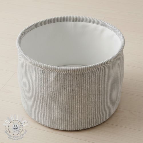 Tissu déco DOBBY Colored stripe grey