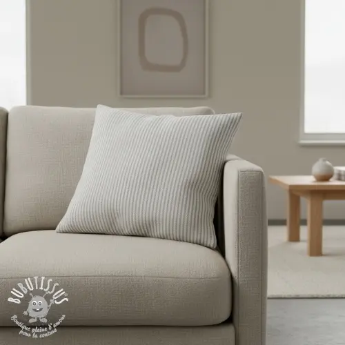 Tissu déco DOBBY Colored stripe grey