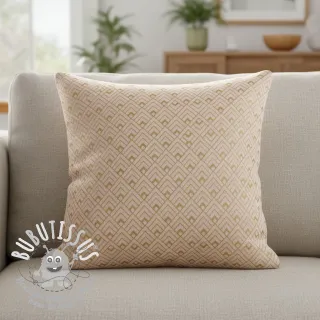 Tissu déco Linenlook Art deco cubes rose metallic premium