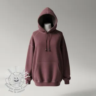 Sweat envers minkee JOGGING aubergine melange