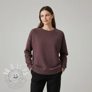Sweat envers minkee JOGGING aubergine melange