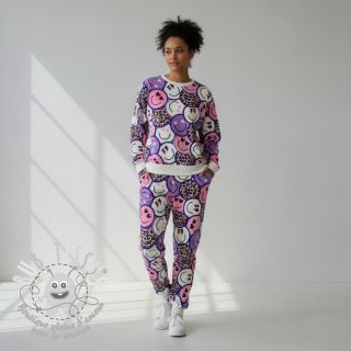 Sweat Happy faces purple digital print