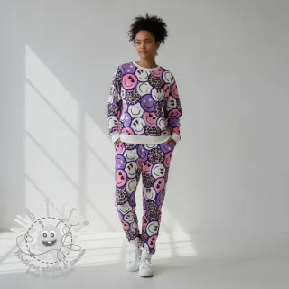 Sweat Happy faces purple digital print