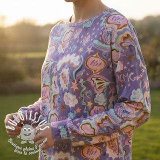 Jersey Shells lavender digital print