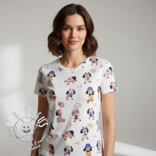 Jersey Dogs white digital print