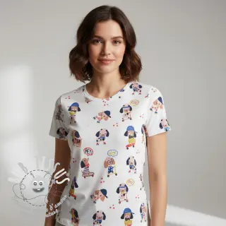 Jersey Dogs white digital print