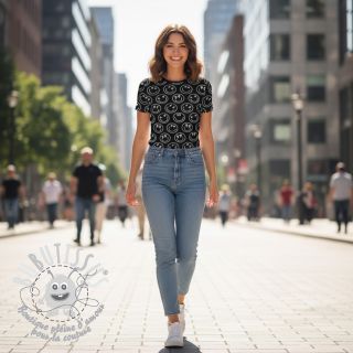 Jersey Happy faces black digital print