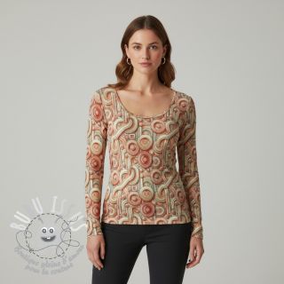 Jersey VISCOSE Unity orange digital print