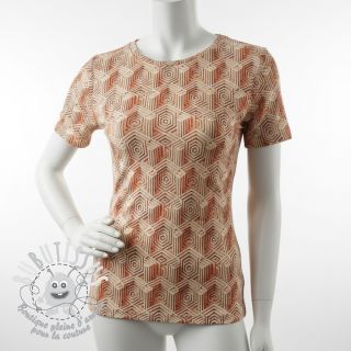 Jersey VISCOSE Structure beige digital print