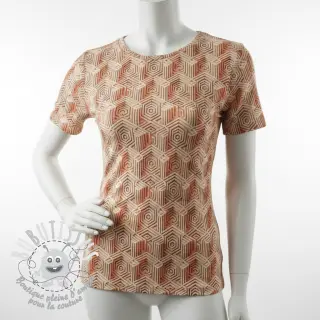 Jersey VISCOSE Structure beige digital print