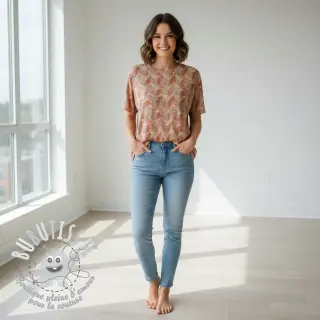 Jersey VISCOSE Structure beige digital print