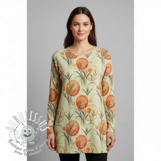 Jersey VISCOSE Enjoy The Silence orange digital print