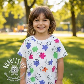 Jersey Flower prints white