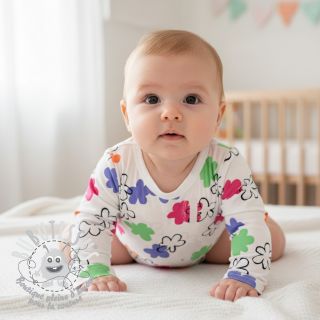 Jersey Flower prints white