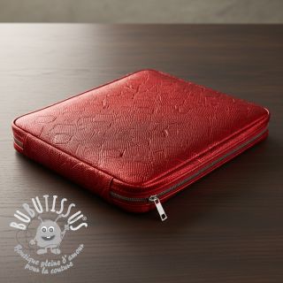 Simili cuir SNAKE rouge metal