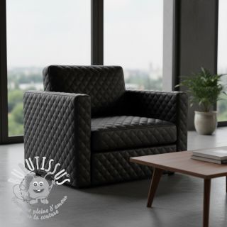 Simili cuir MATELASSE noir