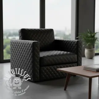 Simili cuir MATELASSE noir