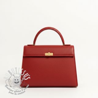 Simili cuir Tanneur double face rouge daim