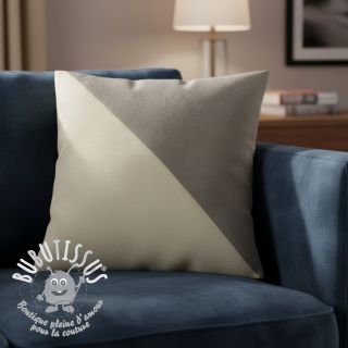 Simili cuir suédine ALASKA ecru/taupe