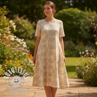 Viscose lin Desert flowers design A