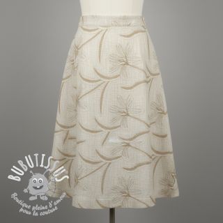 Viscose lin Desert flowers design C