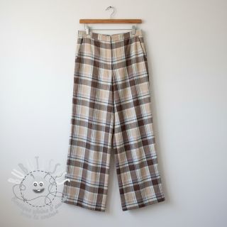 Viscose lin YARN DYED Checks taupe