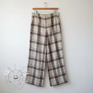 Viscose lin YARN DYED Checks taupe
