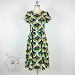 Viscose lin Artificial flower design A digital print