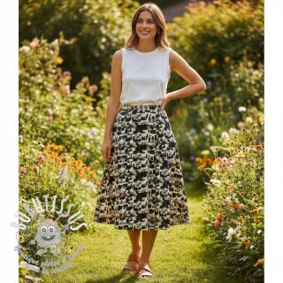 Viscose lin Daisy design A digital print