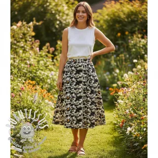 Viscose lin Daisy design A digital print