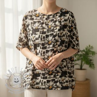 Viscose lin Daisy design A digital print