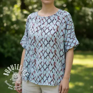 Viscose lin Ivy Diamonds design A digital print
