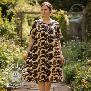 Viscose lin Sunlower design A digital print