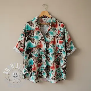 Viscose lin Paint chaos design B digital print
