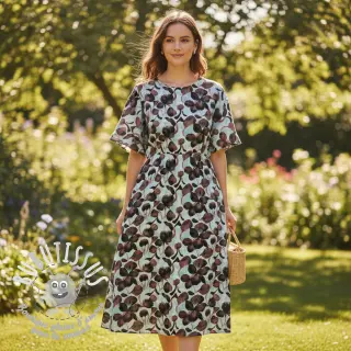 Viscose lin Lotus design A digital print