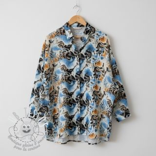 Viscose lin Paint chaos design A digital print