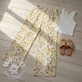 Viscose lin Natural Lin Livy yellow digital print