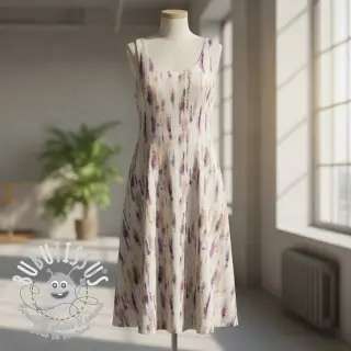 Viscose lin Natural Lin Lina purple digital print