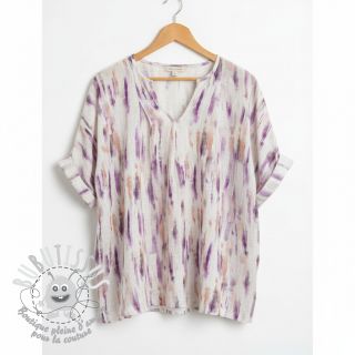 Viscose lin Natural Lin Lina purple digital print