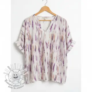 Viscose lin Natural Lin Lina purple digital print