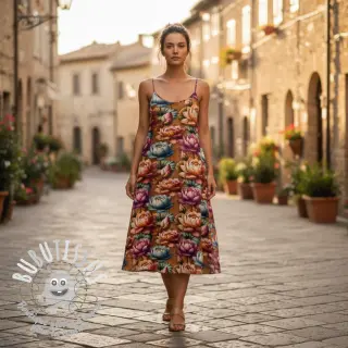 Viscose lin Marigold design C digital print