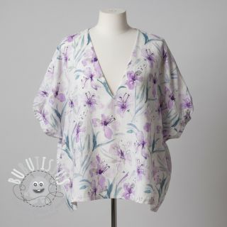 Viscose lin Natural Lin Laurel purple digital print