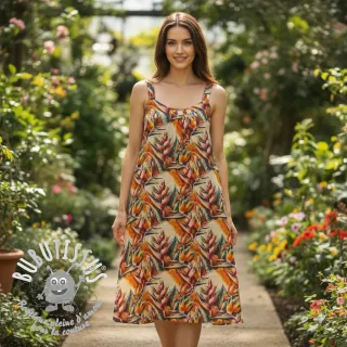 Viscose lin Marigold design A digital print