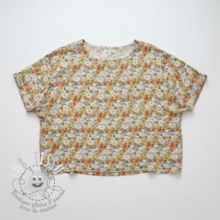 Viscose lin CREPE Flowers yellow digital print