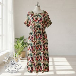 Viscose lin Azalea design A digital print